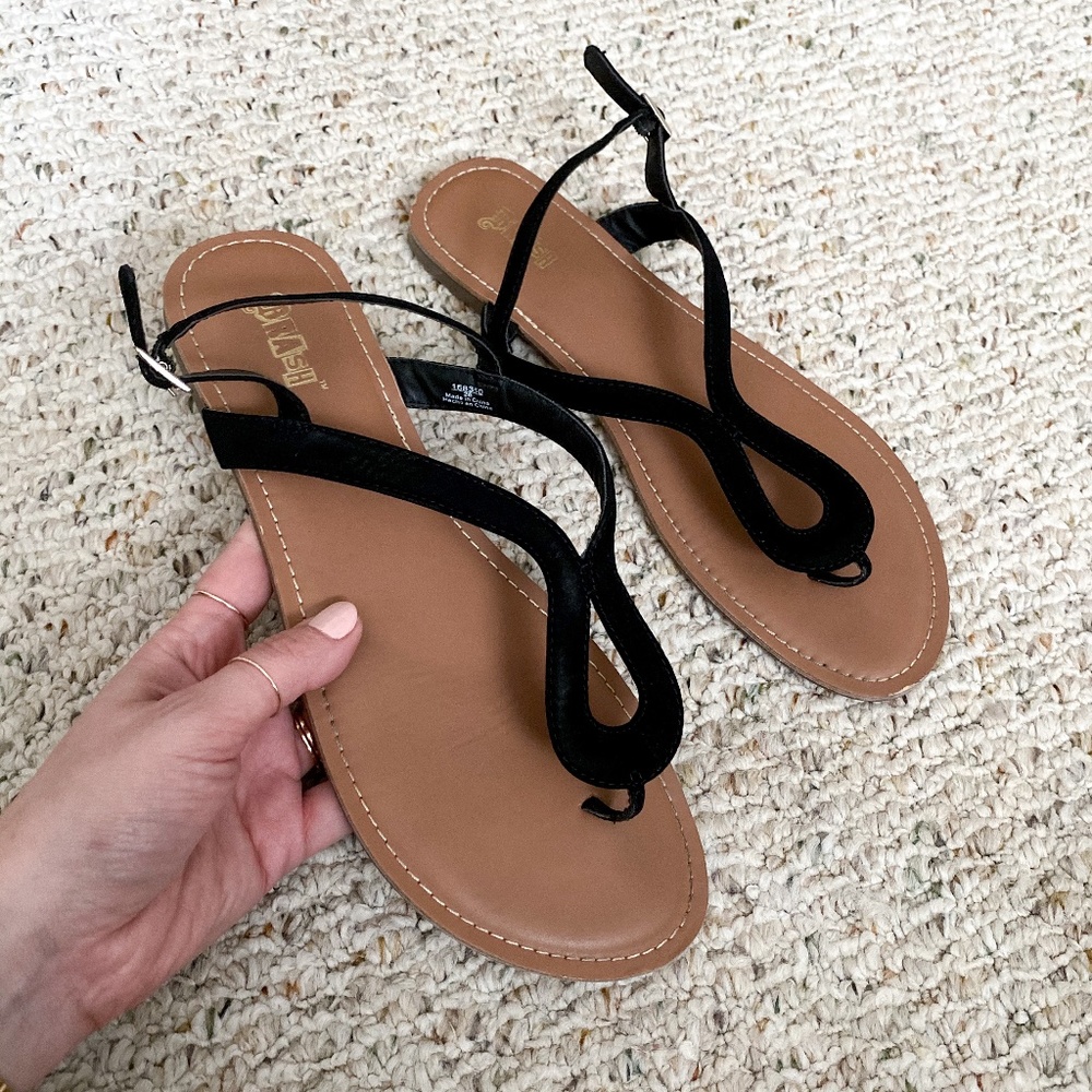Brash Black Omega Summer Sandals Flip Flops